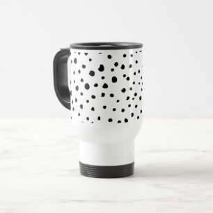 Dalmatian Spots, Dalmatian Dots, Black and White Travel Mug
