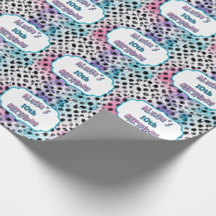 Dalmatian Spots Pastel Watercolor Birthday  Wrapping Paper