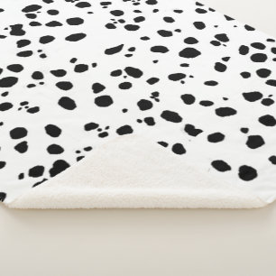 Dalmatian Spots Pattern  Sherpa Blanket