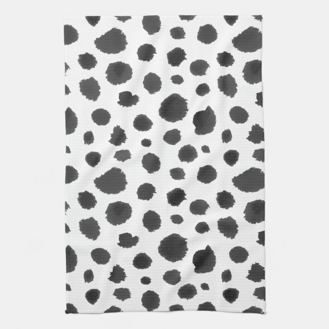 Dalmatian Spots Pattern Tea Towel (Vertical)