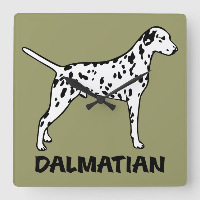 Dalmatian Square Wall Clock (Front)