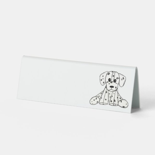 Dalmatian stuffed dog drawing outline simple black (Front)
