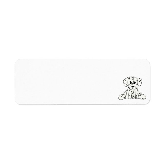 Dalmatian stuffed dog drawing outline simple black (Front)