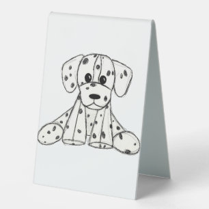 Dalmatian stuffed dog drawing outline simple black