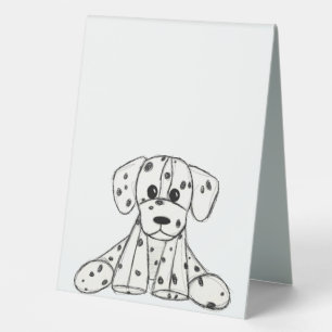 Dalmatian stuffed dog drawing outline simple black