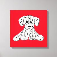 Dalmatian stuffed dog drawing outline simple black