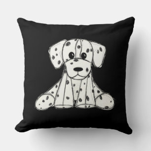 Dalmatian stuffed dog drawing outline simple black cushion
