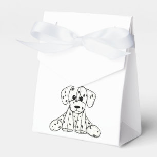Dalmatian stuffed dog drawing outline simple black favour box