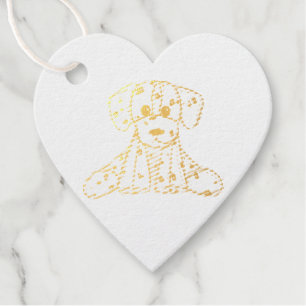 Dalmatian stuffed dog drawing outline simple black favour tags