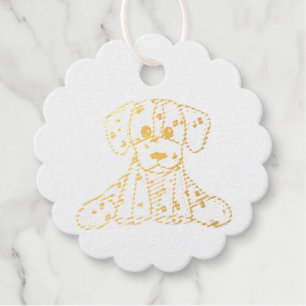Dalmatian stuffed dog drawing outline simple black favour tags