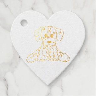 Dalmatian stuffed dog drawing outline simple black favour tags