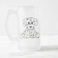Dalmatian stuffed dog drawing outline simple black