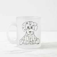 Dalmatian stuffed dog drawing outline simple black