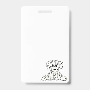 Dalmatian stuffed dog drawing outline simple black ID badge