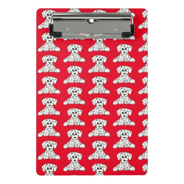 Dalmatian stuffed dog drawing outline simple black mini clipboard (Front)