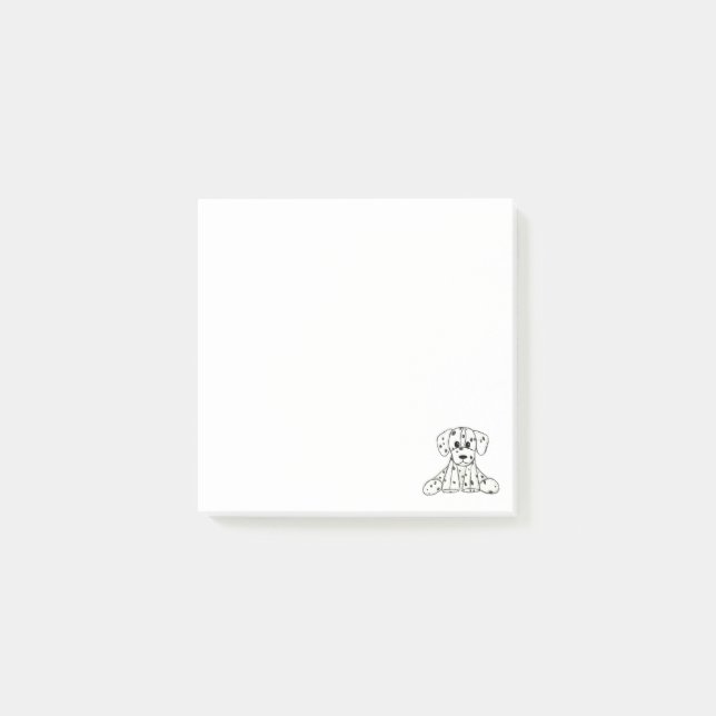 Dalmatian stuffed dog drawing outline simple black post-it notes (Front)