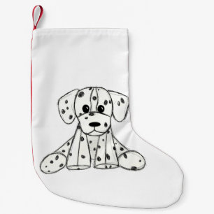 Dalmatian stuffed dog drawing outline simple black small christmas stocking