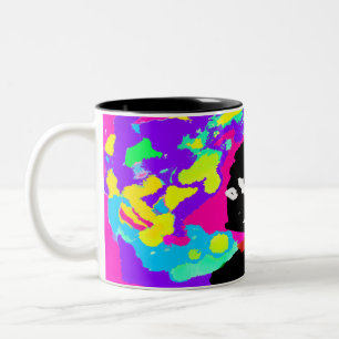 Dalmatian summer tie dry Two-Tone coffee mug