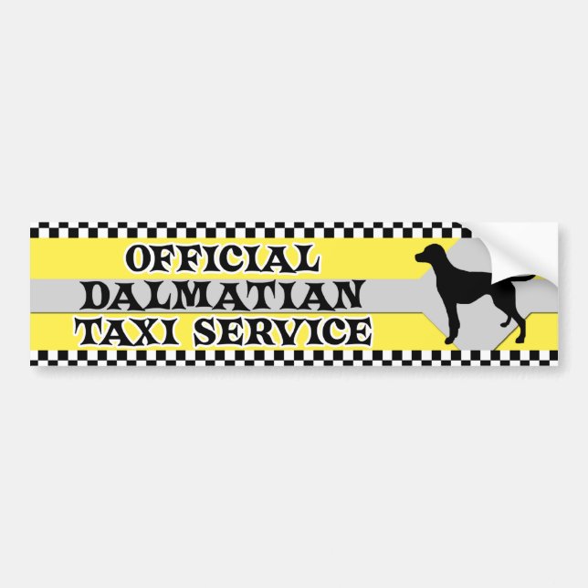 Dalmatian Taxi Service Bumper Sticker (Front)