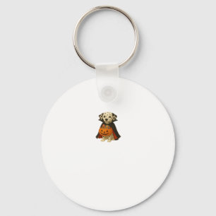 Dalmatian Trick-or-Treat Halloween Dog with Pumpki Key Ring