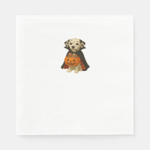 Dalmatian Trick-or-Treat Halloween Dog with Pumpki Napkin