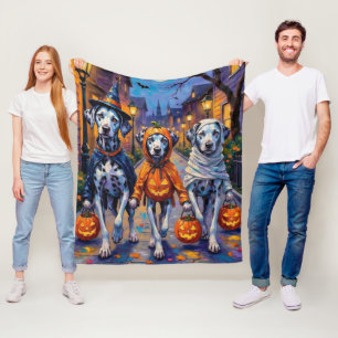 Dalmatian Trick-or-Treating Halloween Costumes Fleece Blanket