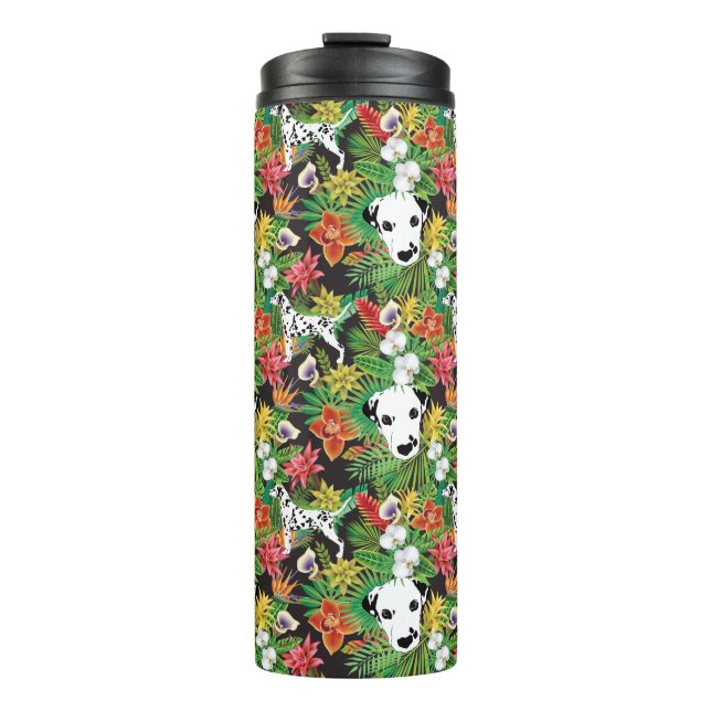 Dalmatian Tropical Floral Jungle Dog Dalmation Thermal Tumbler (Front)