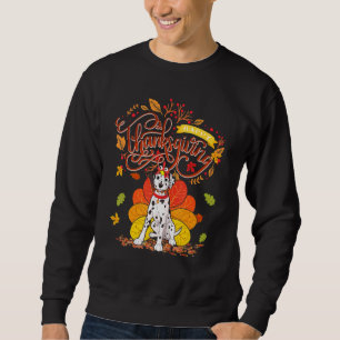 Dalmatian Turkey Happy Thanksgiving Dog Costume Sweatshirt