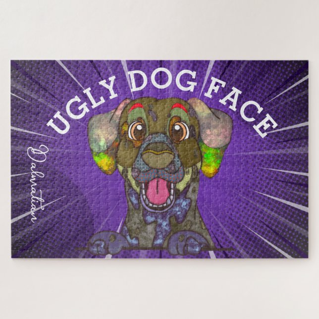 Dalmatian ugly dog face 1000 piece  jigsaw puzzle (Horizontal)