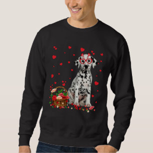 Dalmatian Valentine s Day Dog Heart Flowers Sweatshirt