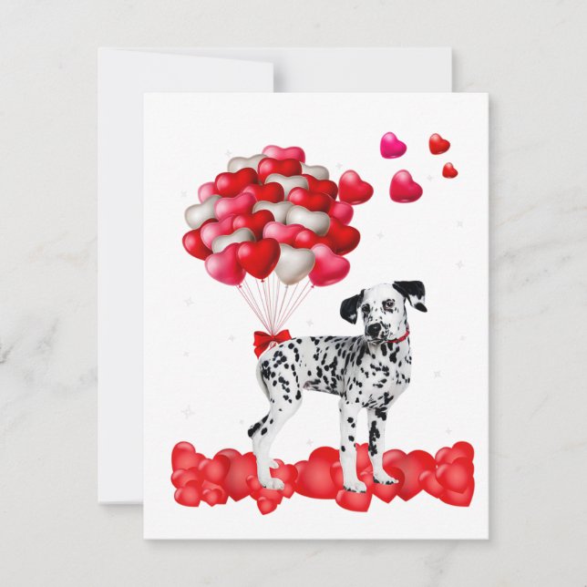 Dalmatian Valentines Day Outfit Heart Dog Lover Invitation (Front)