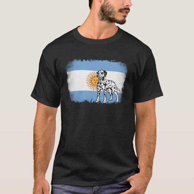 Dalmatian vintage Argentina Argentinian flag dog T-Shirt (Front)