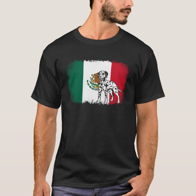 Dalmatian vintage Mexico Mexican flag dog T-Shirt (Front)