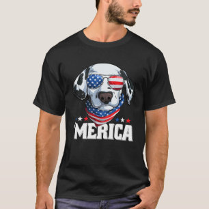 Dalmatian Wearing America Glasses  Dog Dalmatian O T-Shirt