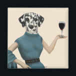 Dalmatian Wine Snob Magnet<br><div class="desc">Dalmation Wine Snob by Fabfunky. Features a well-dressed dalmation enjoying wine. | 190950D</div>
