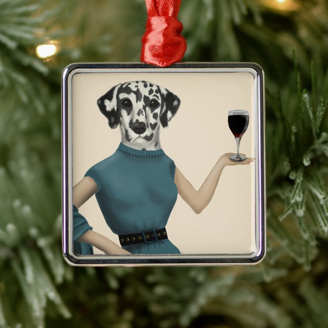 Dalmatian Wine Snob Metal Tree Decoration (Tree)