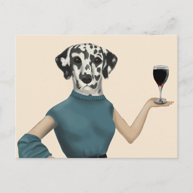 Dalmatian Wine Snob Postcard (Front)