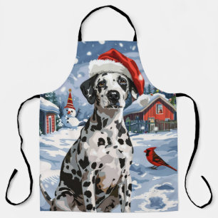 Dalmatian Winter Wonderland Christmas Joy Apron