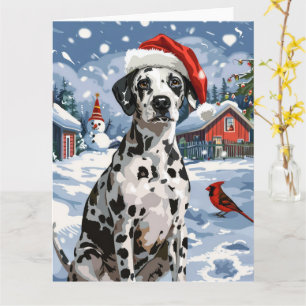 Dalmatian Winter Wonderland Christmas Joy Card