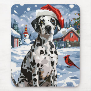 Dalmatian Winter Wonderland Christmas Joy Mouse Mat