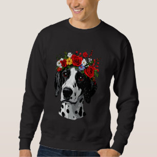 Dalmatian With Floral Crown Art Sweatshirt