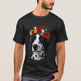 Dalmatian With Floral Crown Art T-Shirt