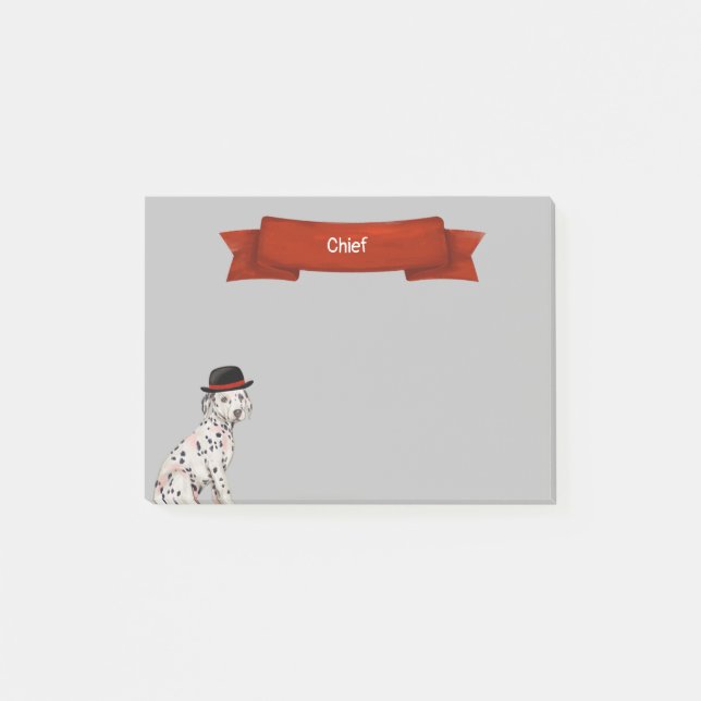 Dalmatian with Hat Painting Post-it Notes (Front)