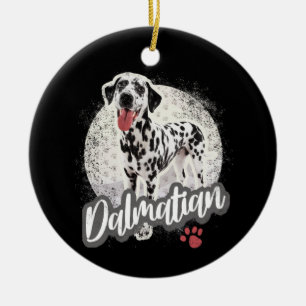 Dalmatian With Paw Vintage Dog Lovers Design Ceramic Tree Decoration