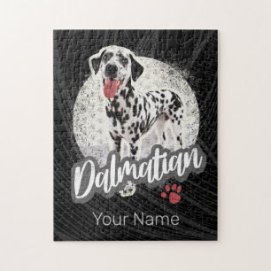 Dalmatian With Paw Vintage Dog Lovers Design Jigsaw Puzzle