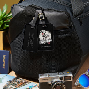 Dalmatian With Paw Vintage Dog Lovers Design Luggage Tag
