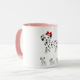 Dalmatian with puppies combo mug two toned.