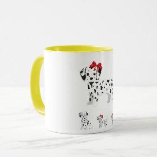 Dalmatian with puppies combo mug two toned.