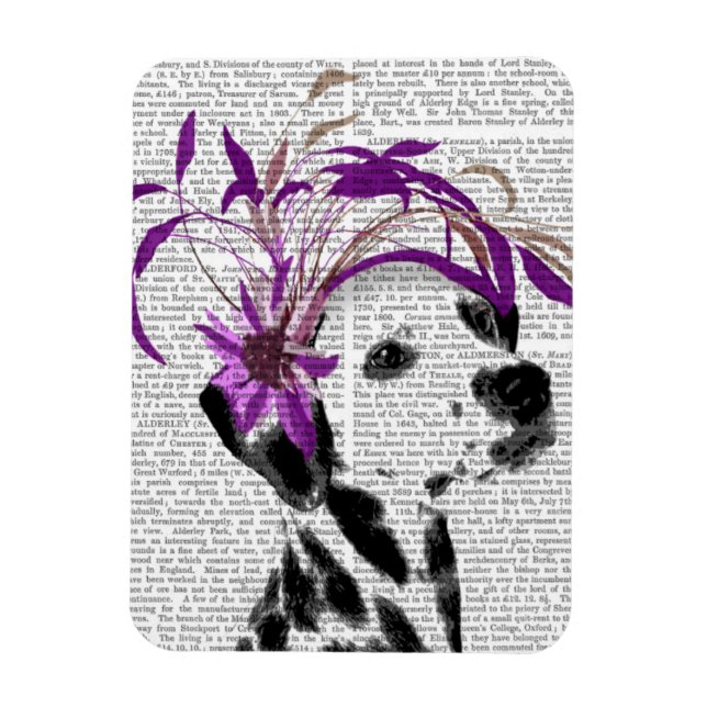 Dalmatian With Purple Fascinator Magnet (Vertical)