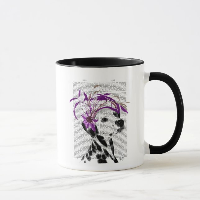 Dalmatian With Purple Fascinator Mug (Right)